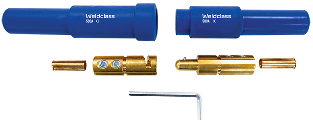 WELDCLASS CABLE JOINER 500 AMP SET ( BLUE) 